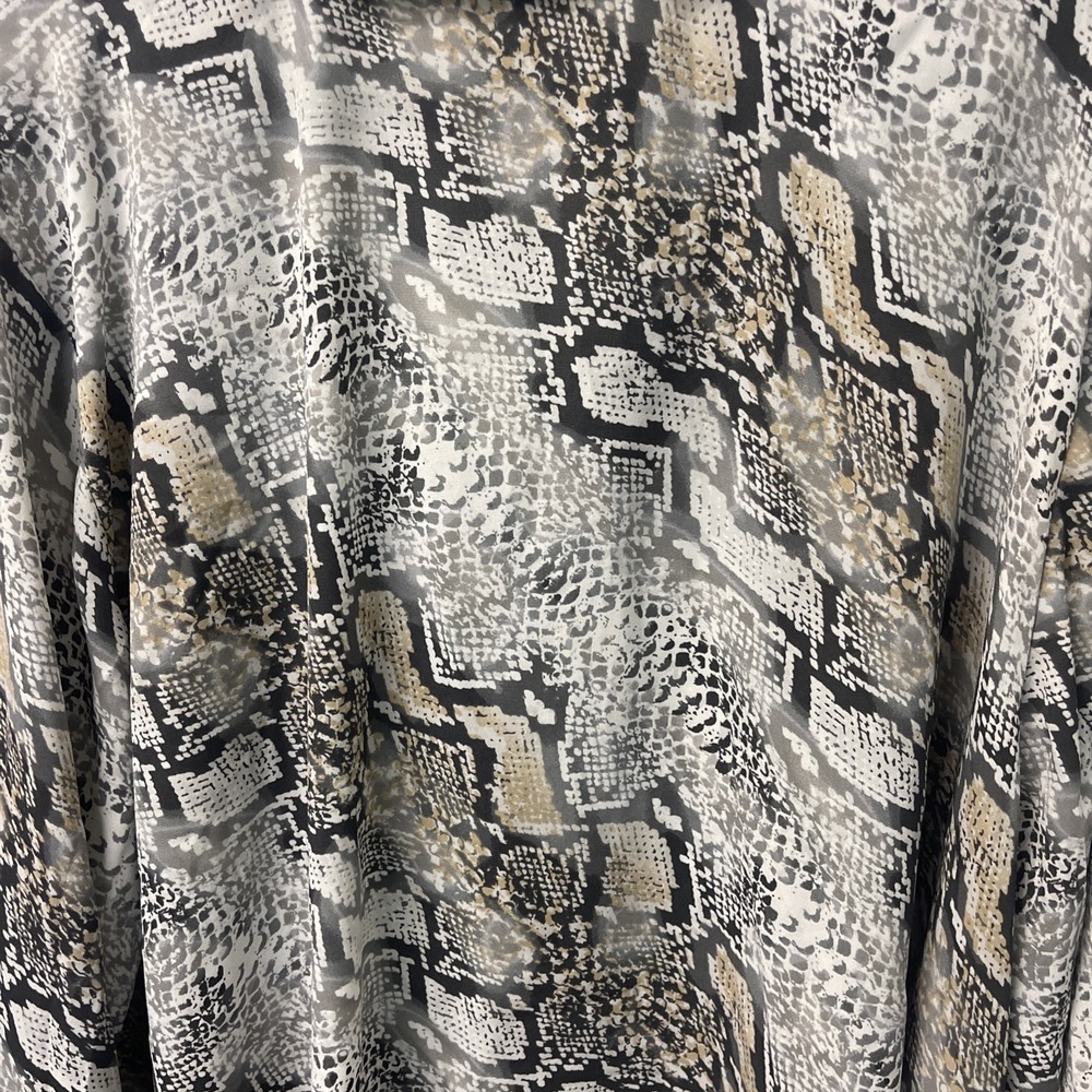 Worthington Gray and Beige Patterned Blouse 3X Lightweight - Picture 11 of 12